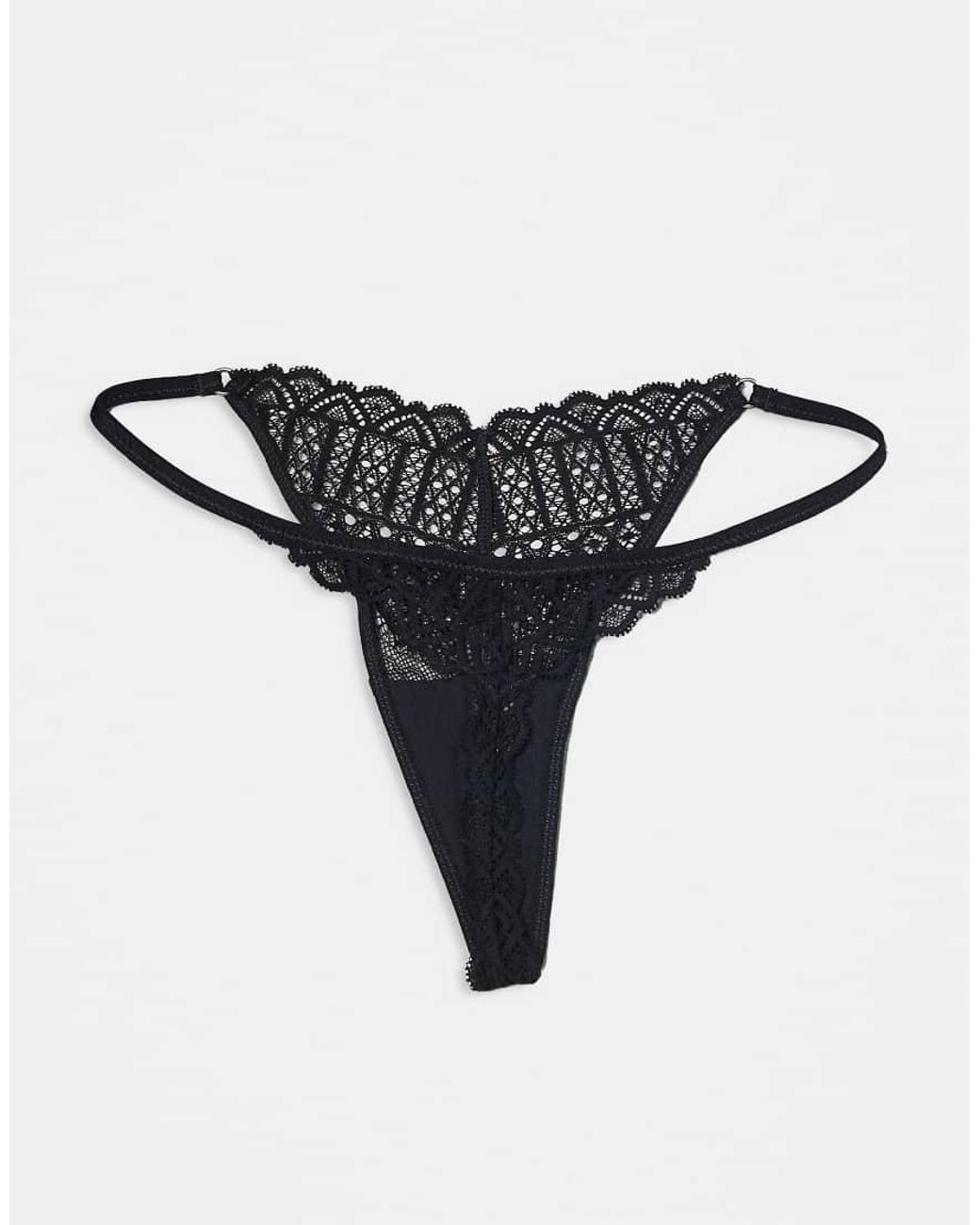 KBX Black Lace 3 Pack Lingerie Thong