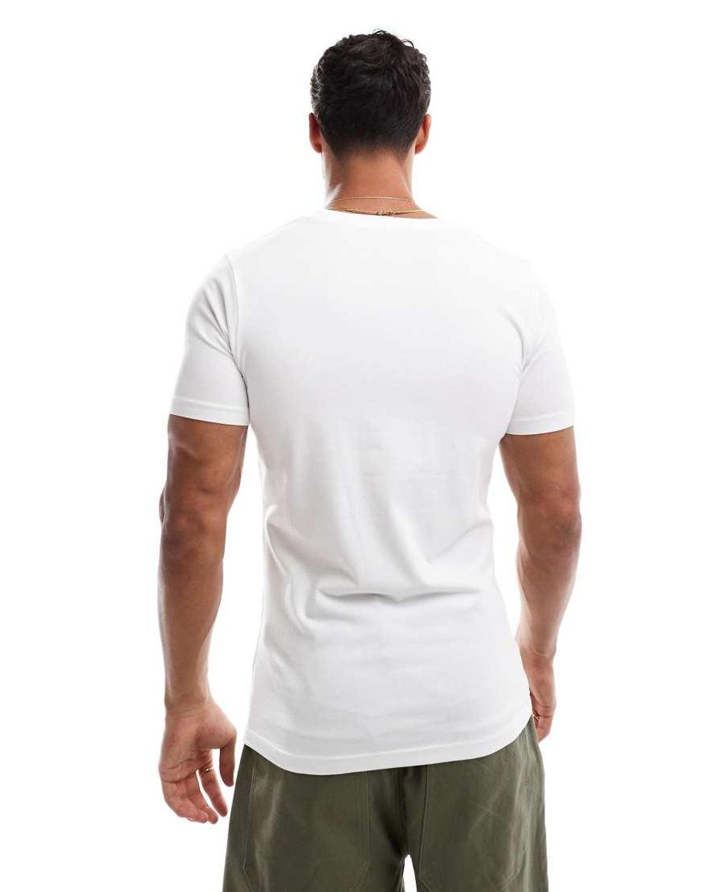 Jack & Jones White Muscle Fit T-shirt for men