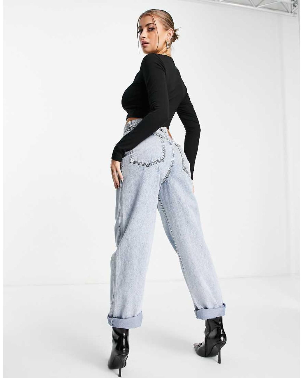 ASOS Black Square Neck Crop Top With Seam Detail