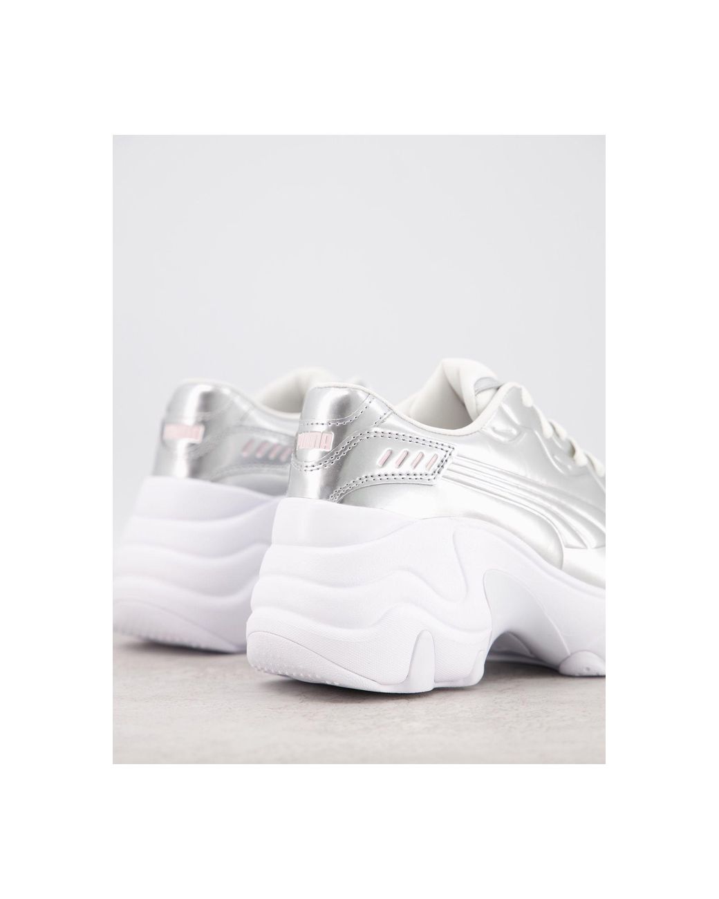 PUMA Pulsar Wedge Trainers in Silver 