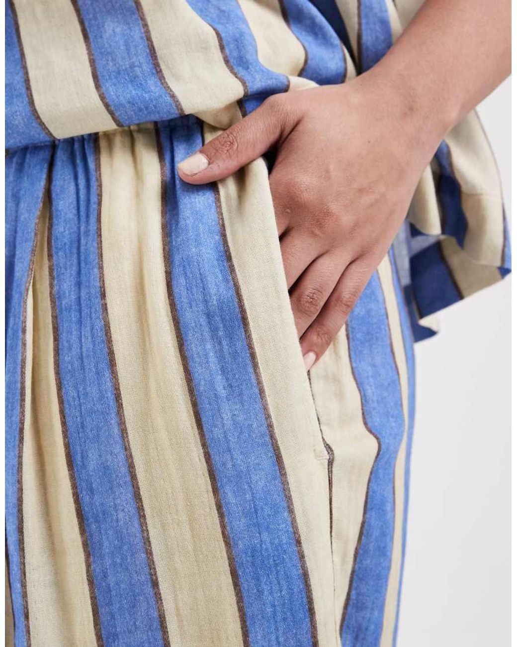 ASOS Blue Asos Design Curve Delilah Beach Cheesecloth Trouser