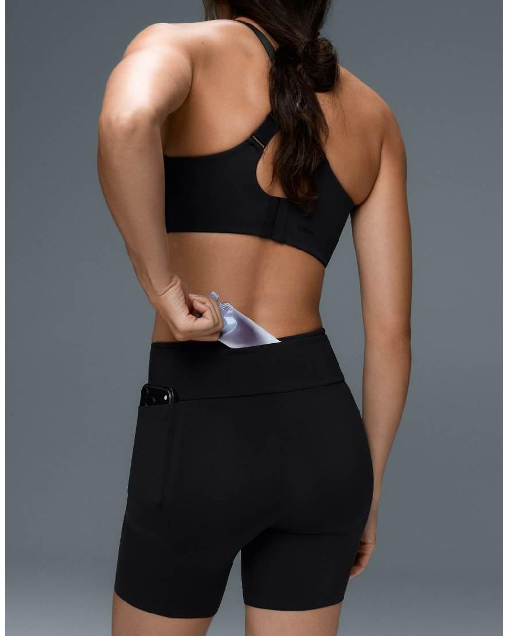 Oysho Black 15cm High-rise Running Hot Pants