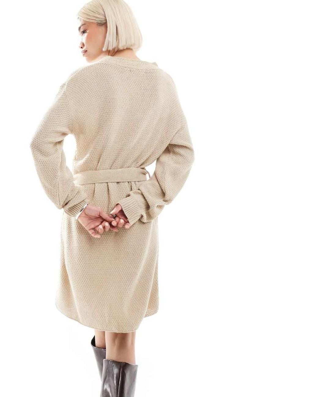 Glamorous Natural Belted Jumper Mini Dress