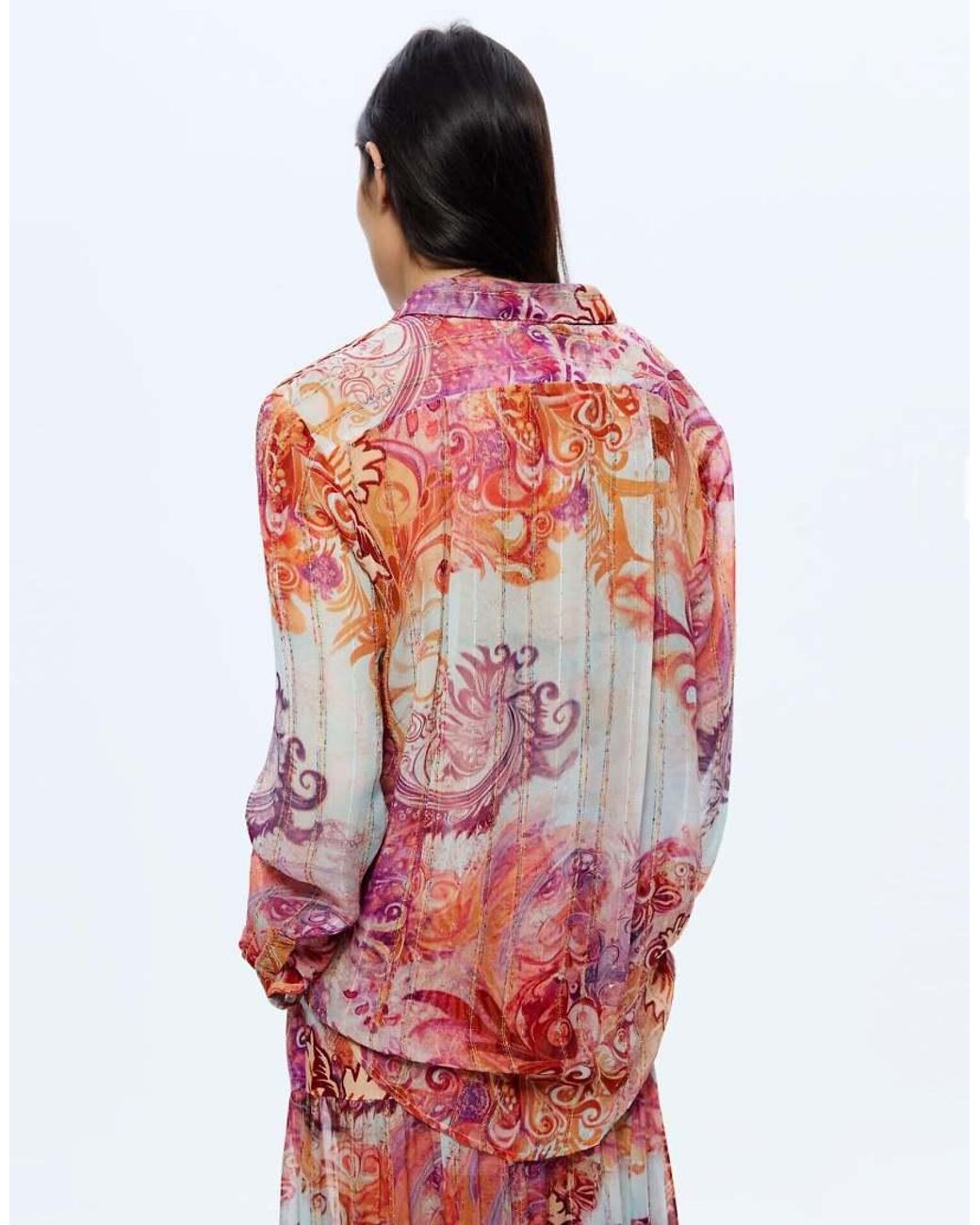 Desigual Red Paisley Printed Shirt