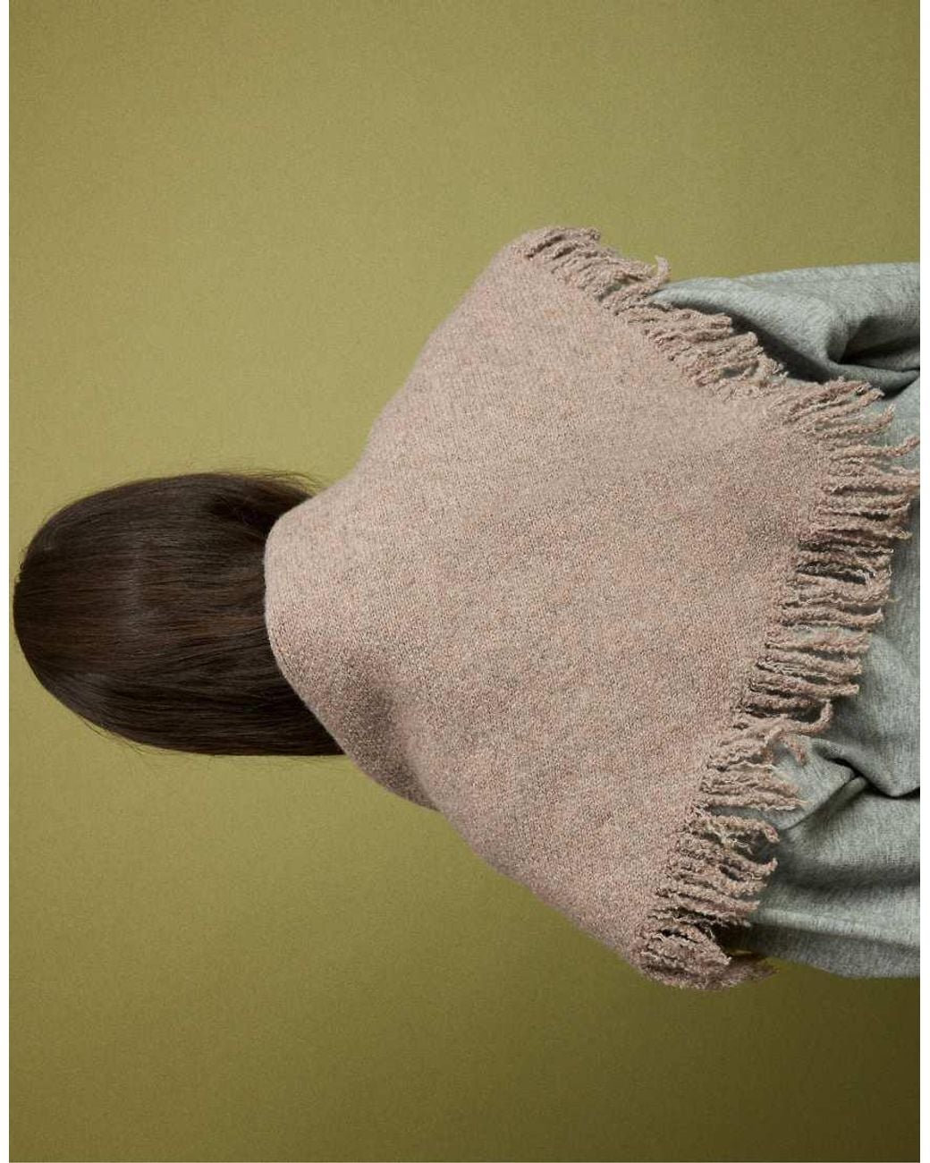 Stradivarius White Fringed Cape Scarf