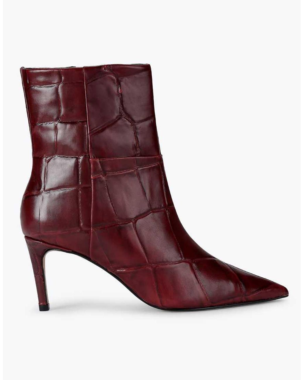 KG by Kurt Geiger Purple Strict Boot Mid Ankle Boots