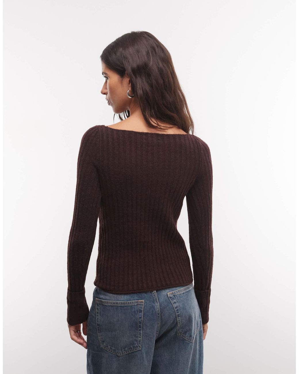 Monki Blue Gerippter strickpullover
