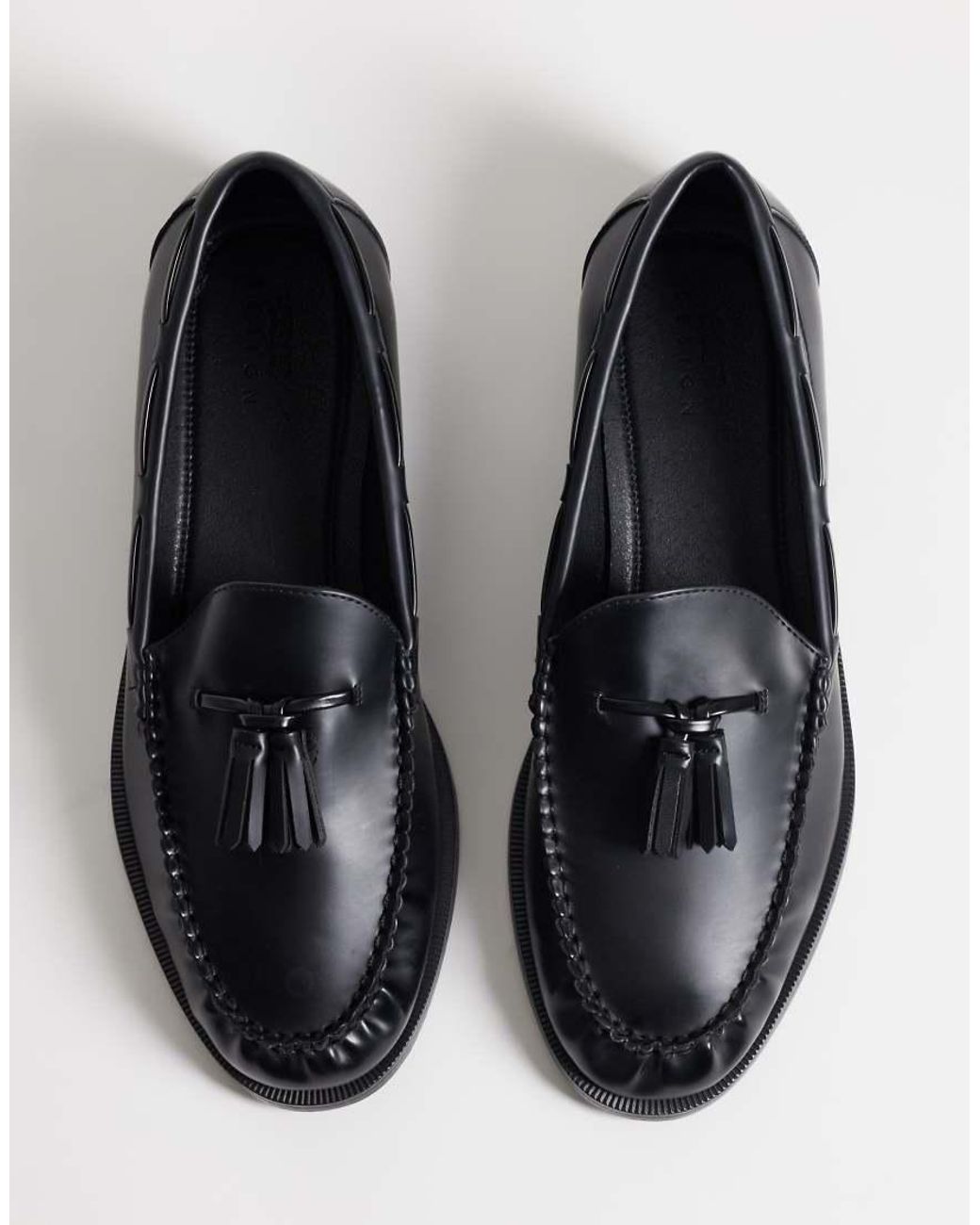 ASOS Black Loafers With Tassel And Lace Detailing for men