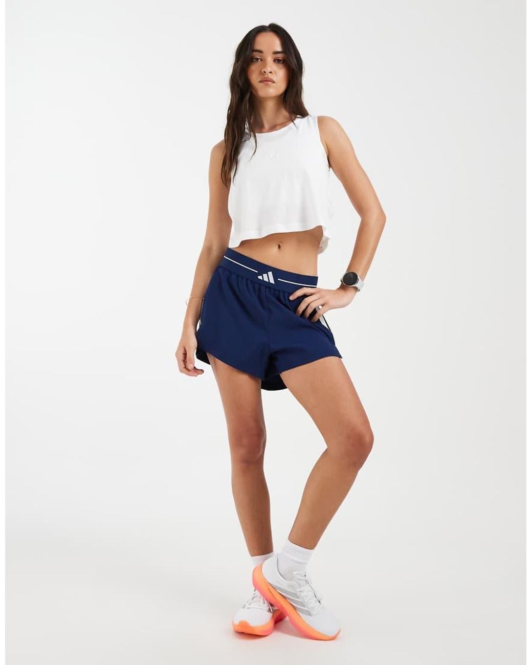 Adidas Originals Blue Hyperglam 3-Stripes Woven Shorts