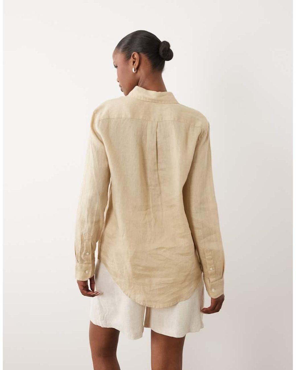 Polo Ralph Lauren Natural Icon Logo Classic Fit Linen Shirt