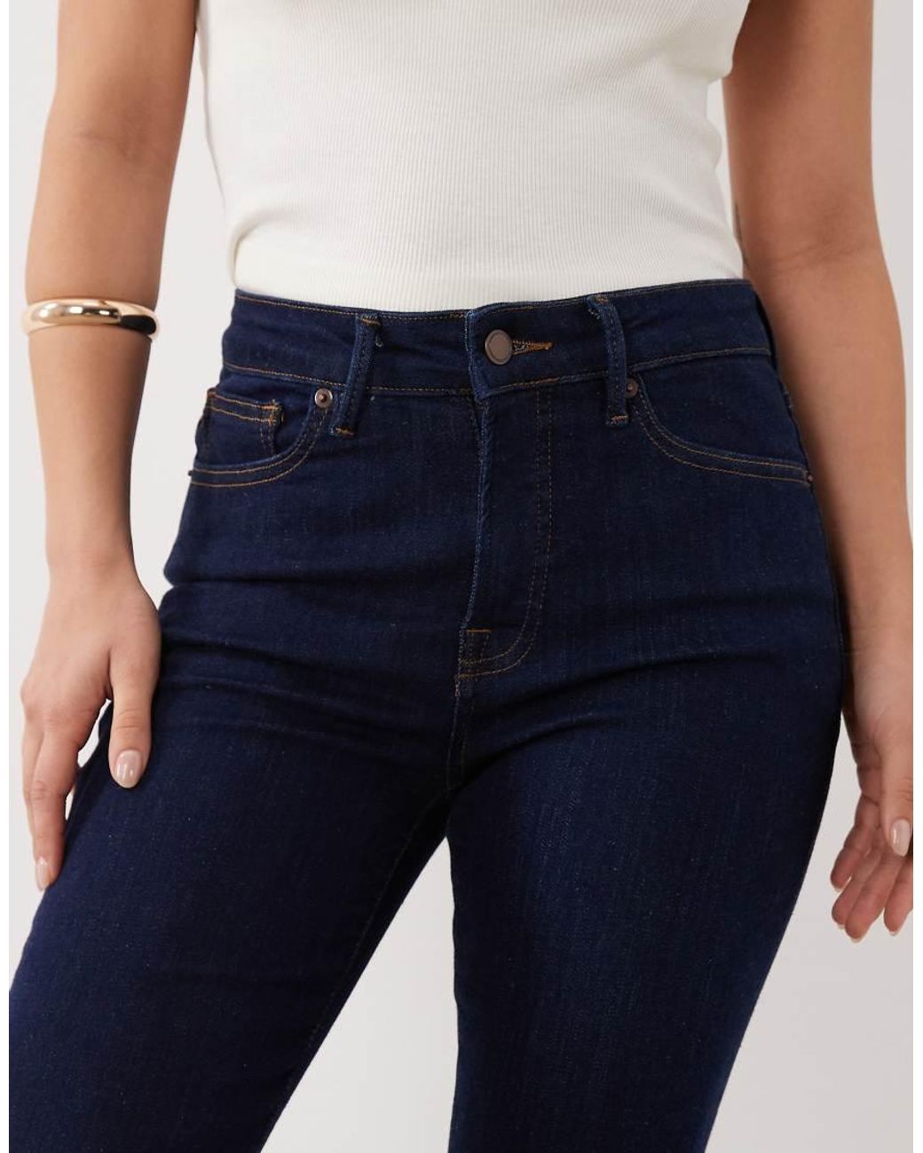 GOOD AMERICAN Blue Petite Good Legs Flare Jeans