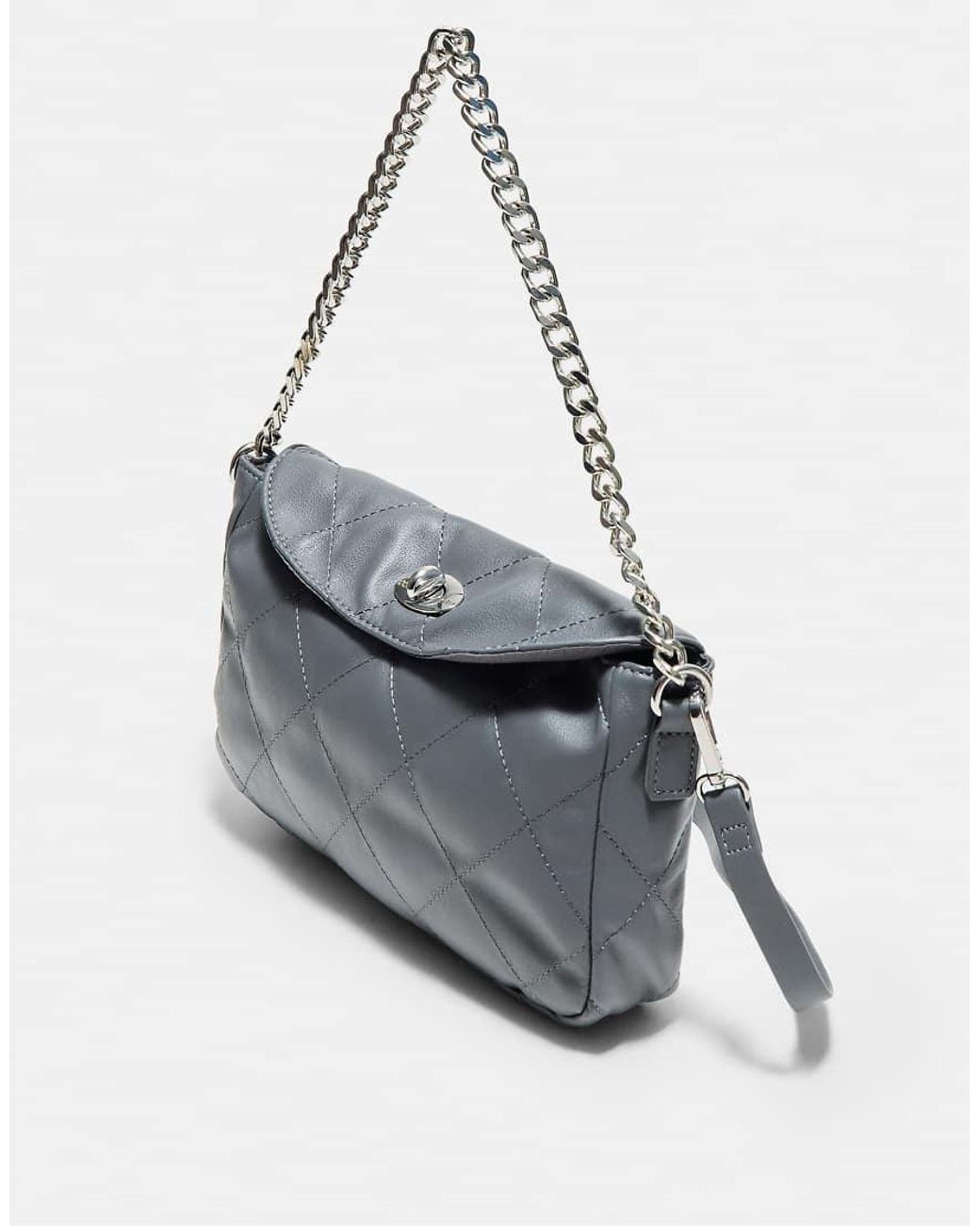 Stradivarius White Quilted Chain Shoulder Bag