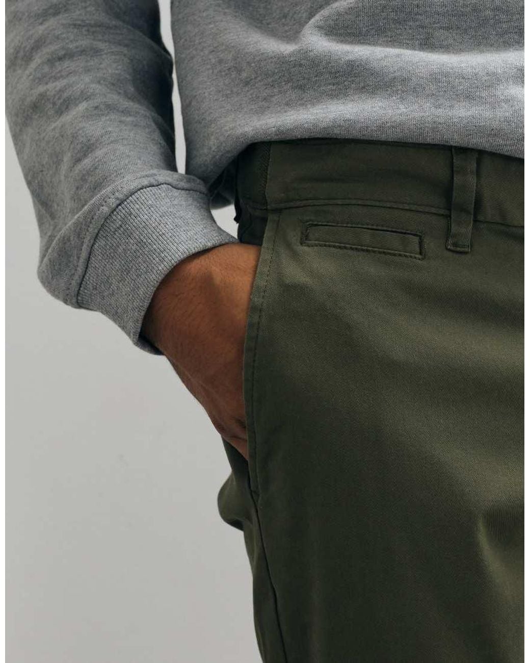 Mango Gray Cotton Rich Slim Fit Pants for men