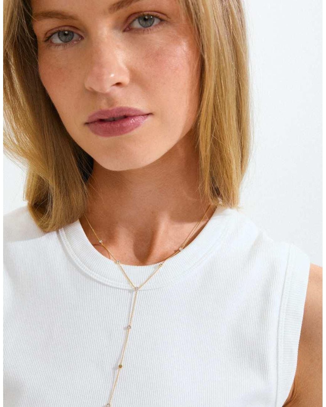 Pilgrim White Root Y Necklace