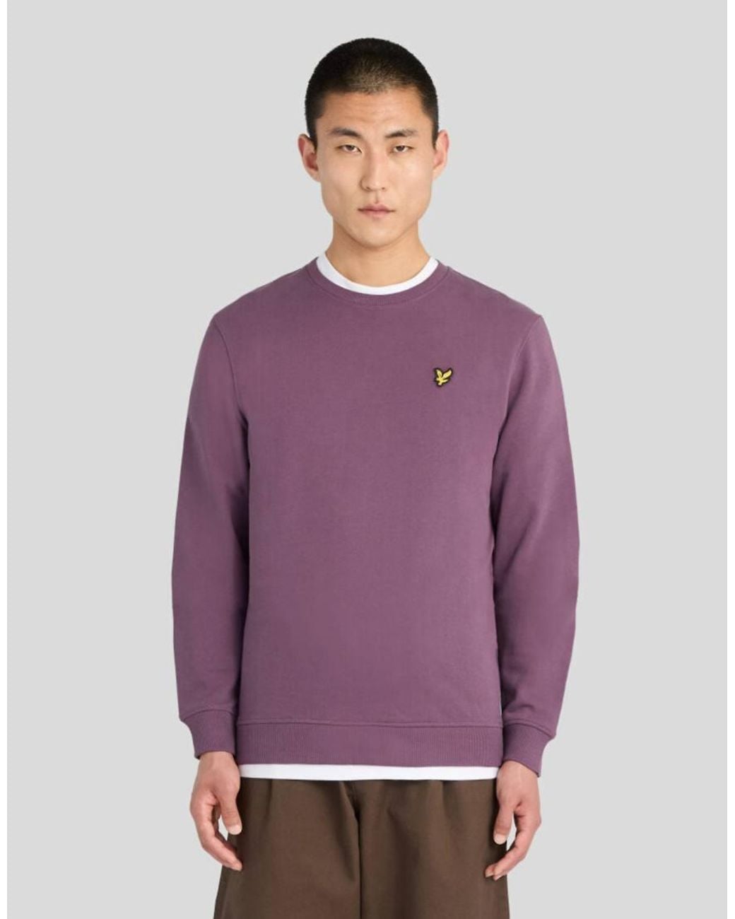 Lyle & Scott Purple Mid Layers Crew Neck Sweatshirt for men