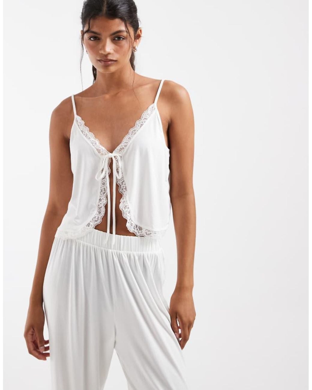 Free People White Sleepless Summer Pant Set