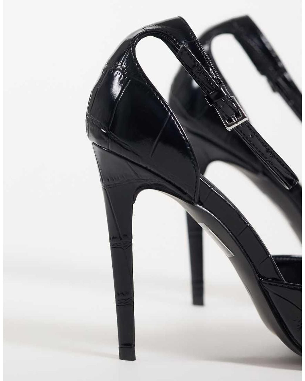 Public Desire White Riven Heeled Pumps
