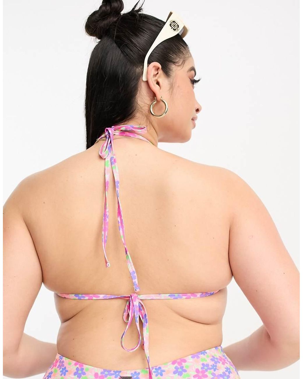 We Are We Wear Pink Plus Melissa Triangle Bikini Top