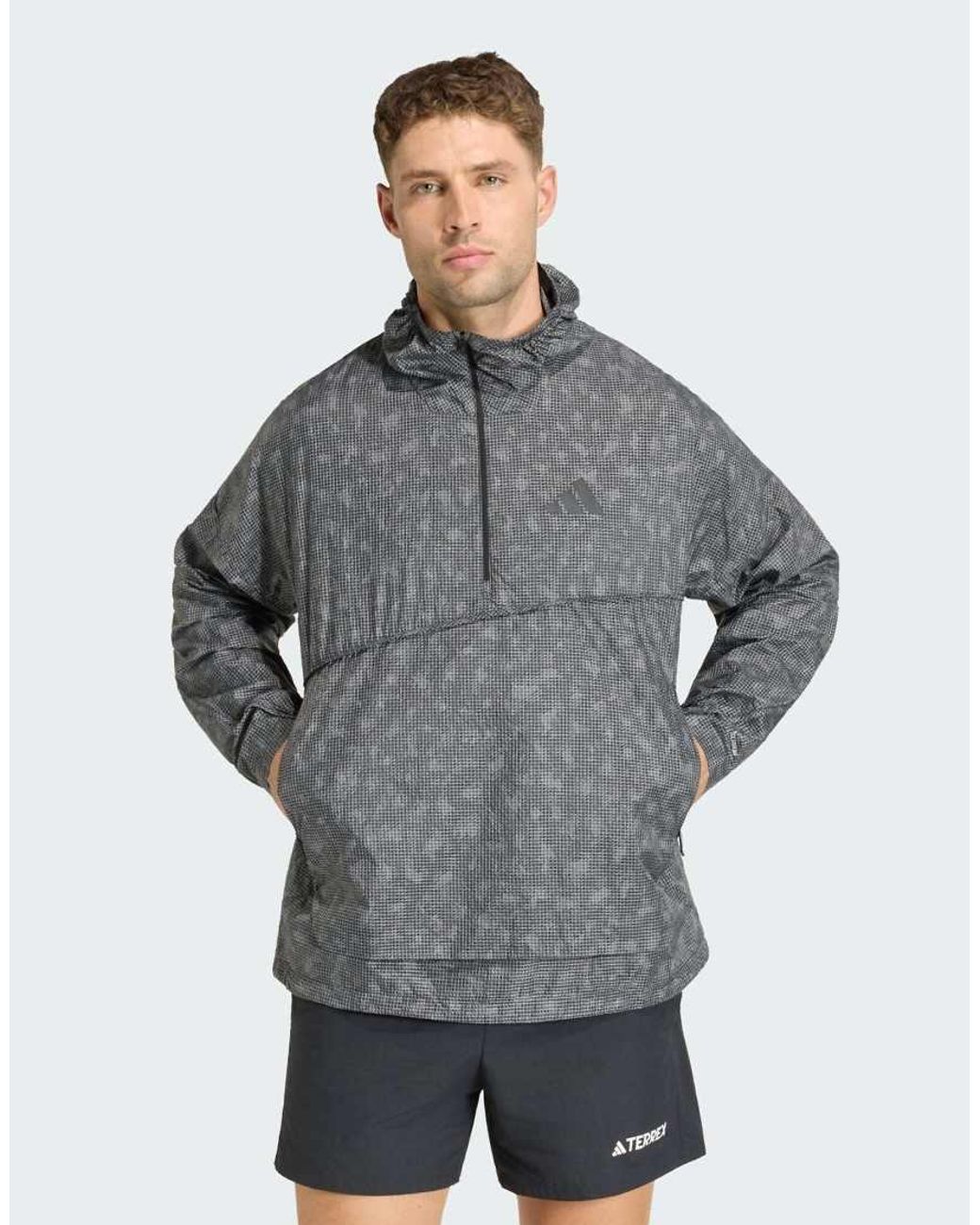 Adidas Originals Gray Terrex Xploric Clima365 Printed Wind Anorak for men