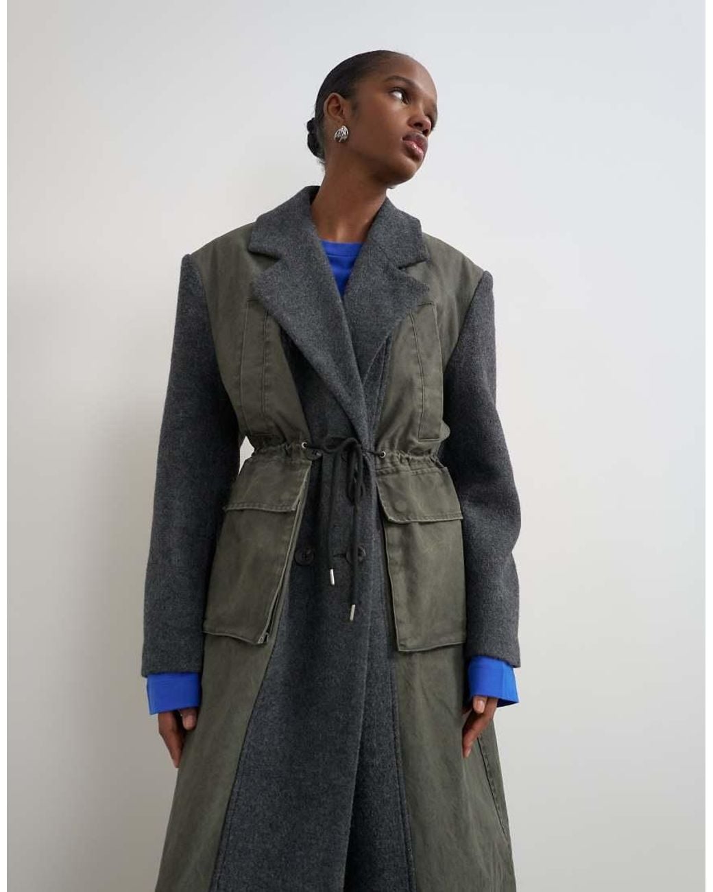 TOPSHOP White Hybrid Longline Formal Coat