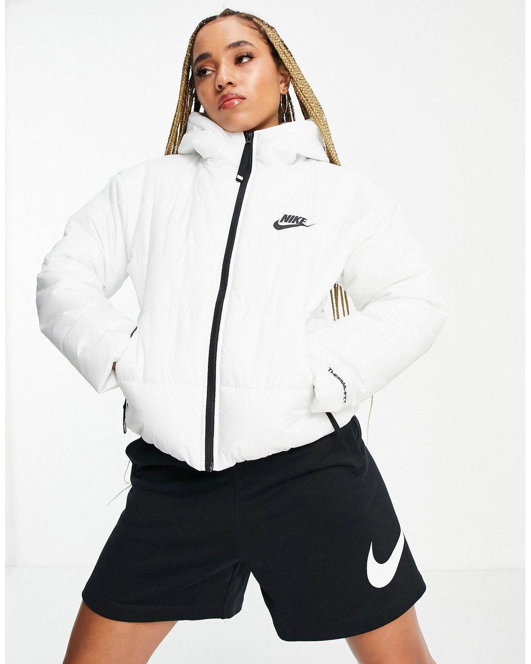 Nike Classic Padded Jacket With Hood in White