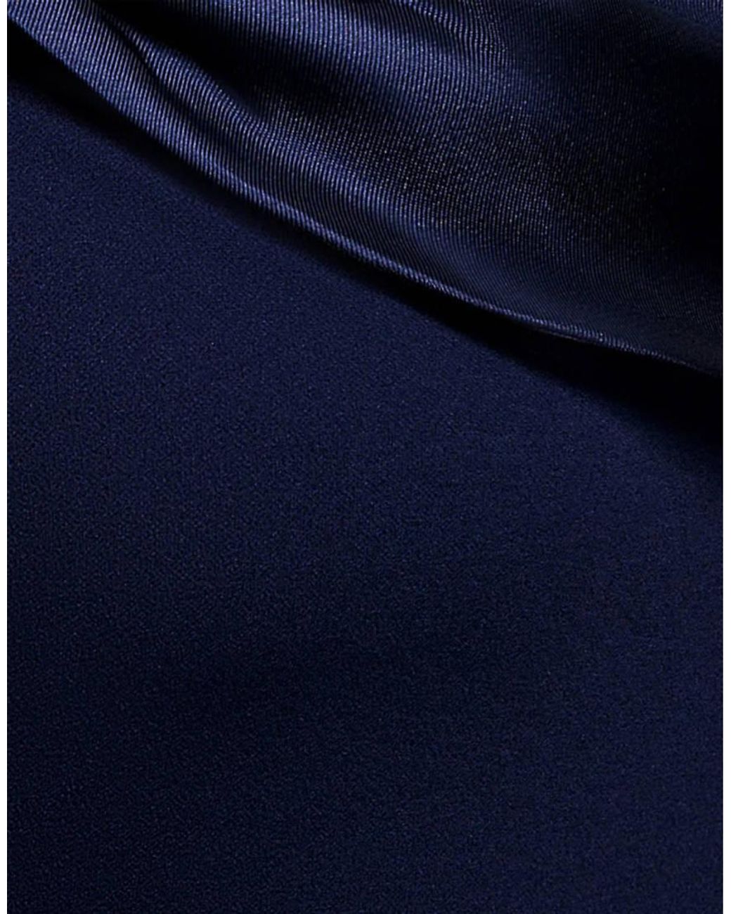 Goddiva Blue Satin Twist One Shoulder Maxi Dress