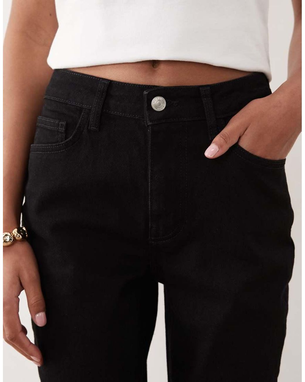 ASOS Black Crop Kick Flare Jean