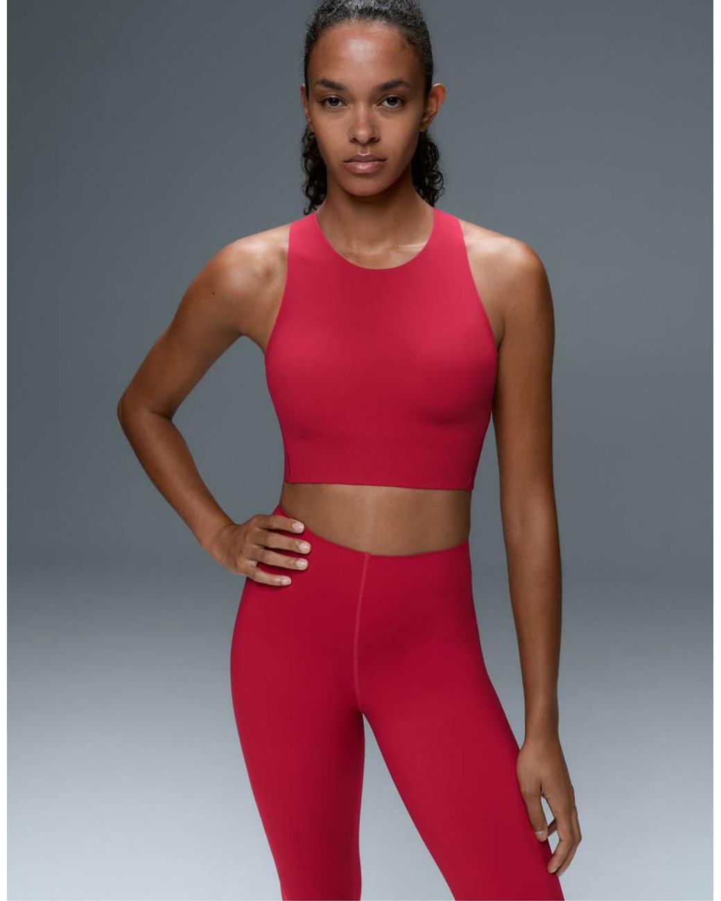 Oysho Red Light Touch Crossover Back Tank Top