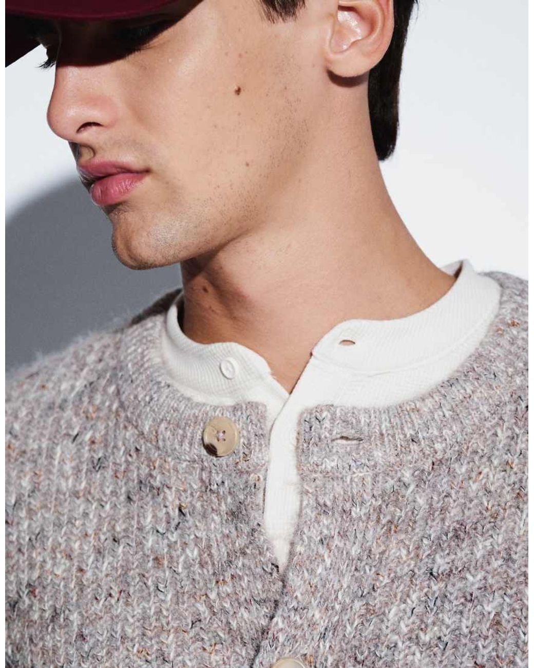 ASOS Gray Oversized Knitted Cardigan for men