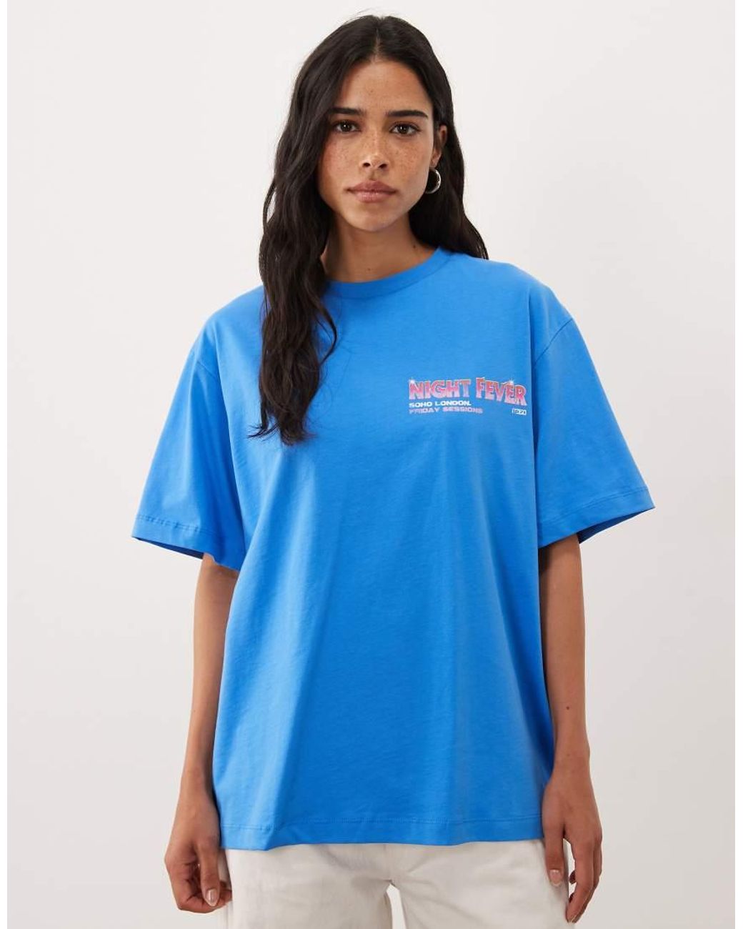 ASOS Blue Oversized T-shirt With Retro Cocktail Graphic