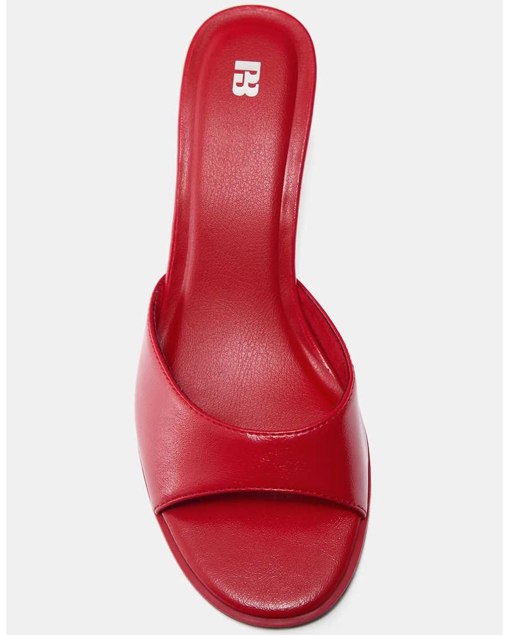 Pull&Bear Red Mule High-heel Sandals