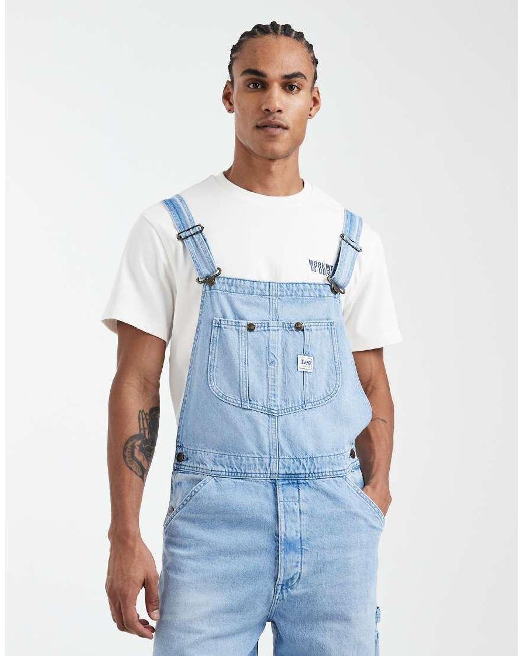 Lee Jeans Blue Workwear Denim Dungarees for men