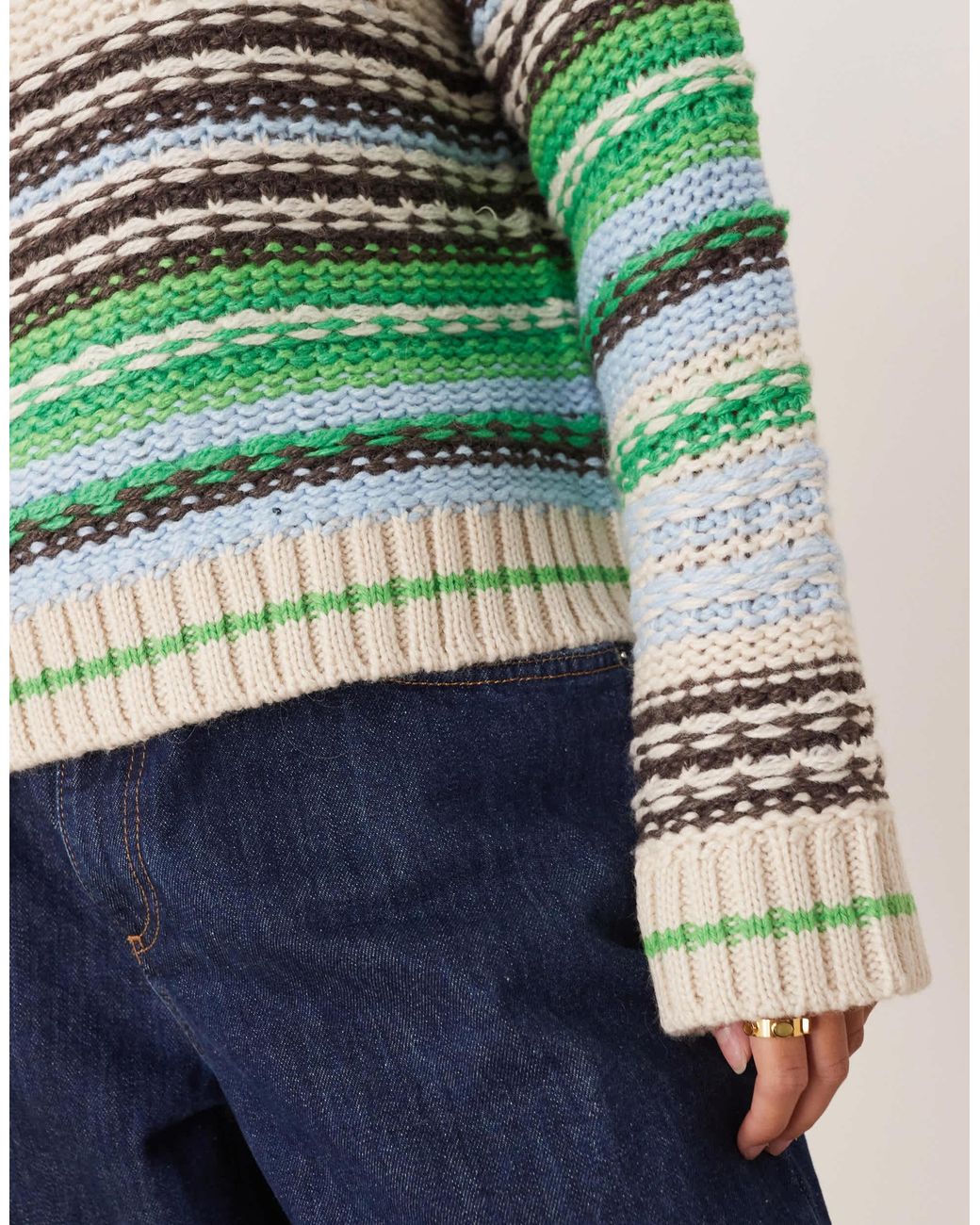 Y.A.S Multicolor – gestreifter strickpullover aus wollmix