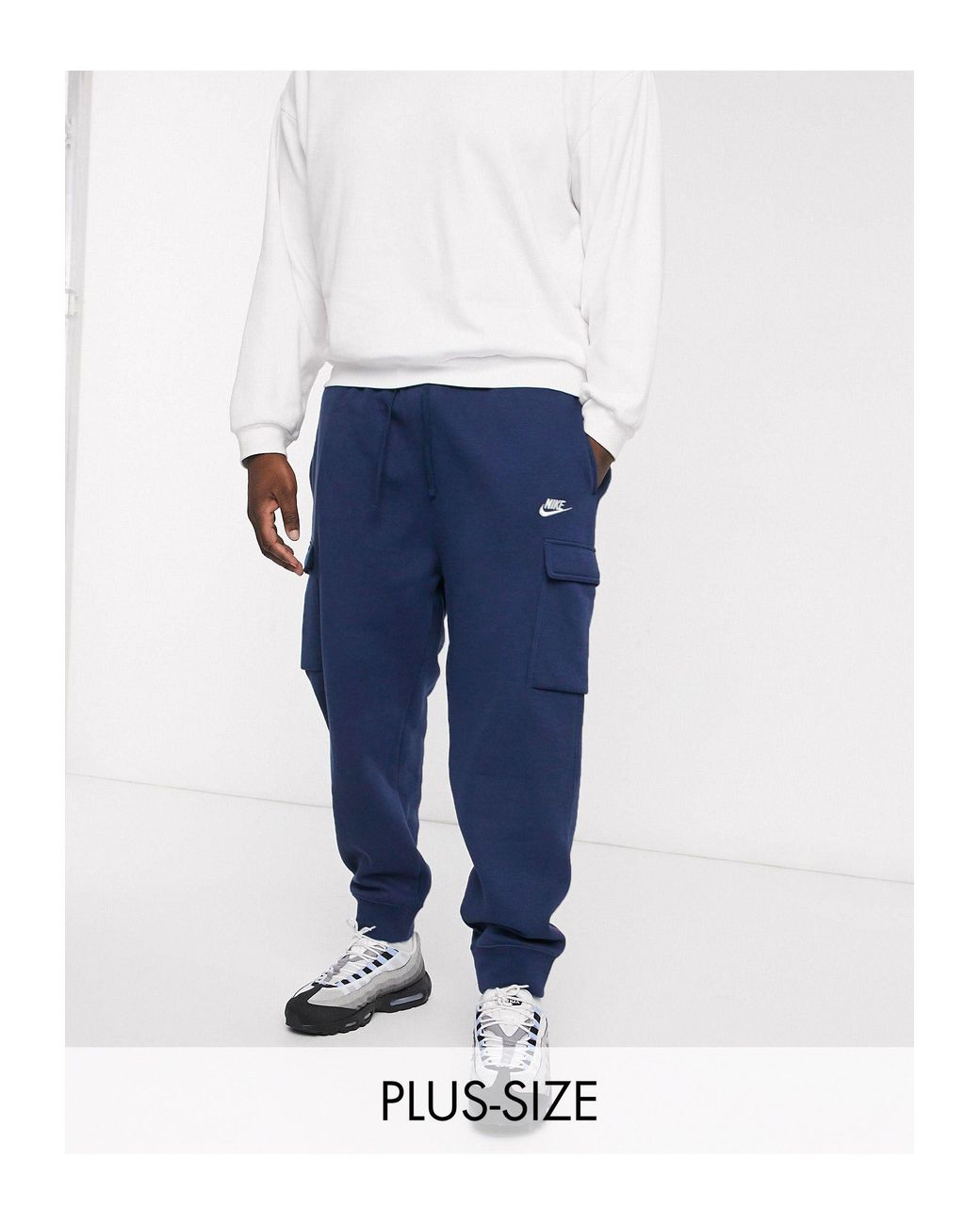 Nike Club Essentials Woven Cargo joggers in Blue for Men | Lyst