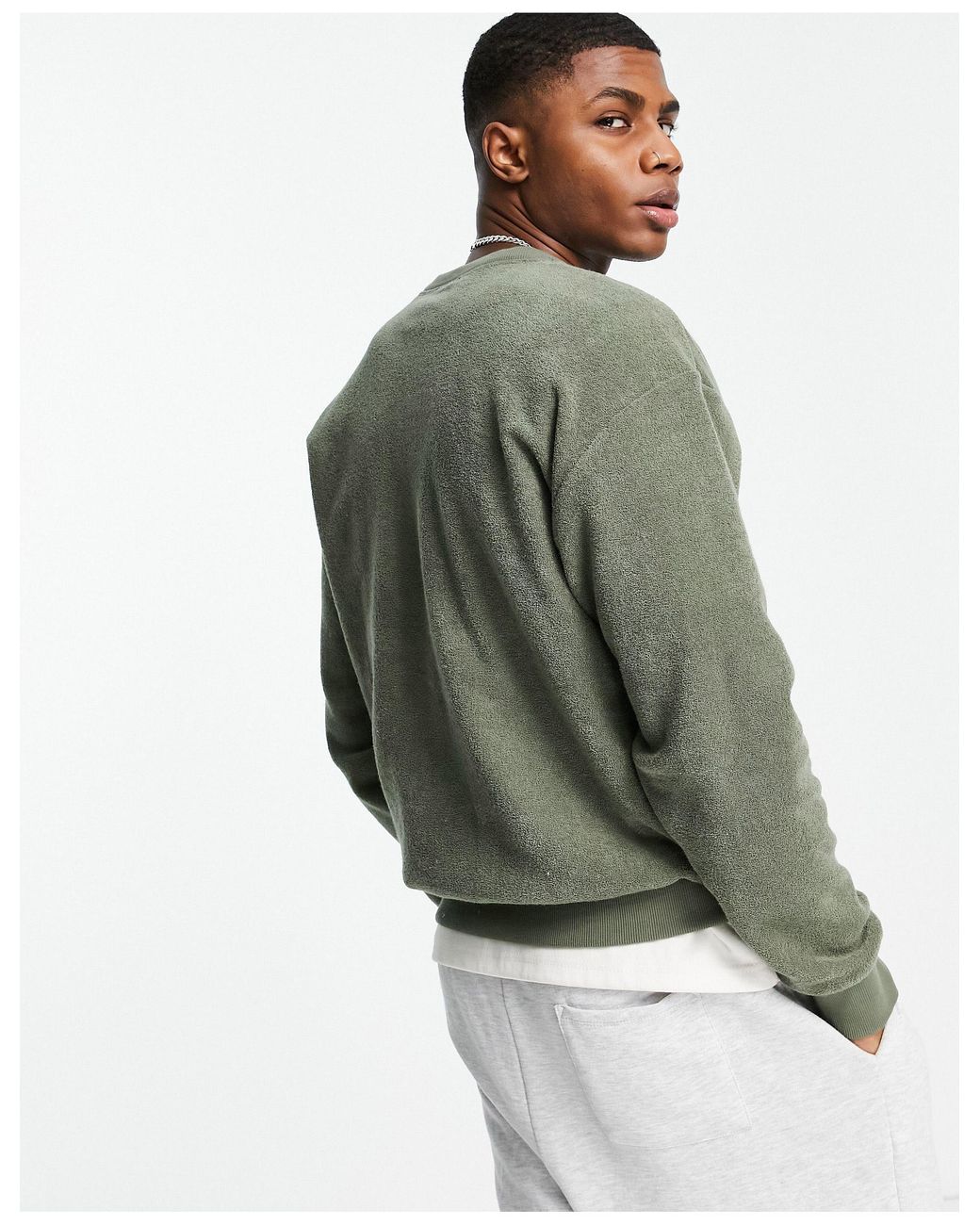 Reebok – frottee-sweatshirt in Grün für Herren | Lyst DE