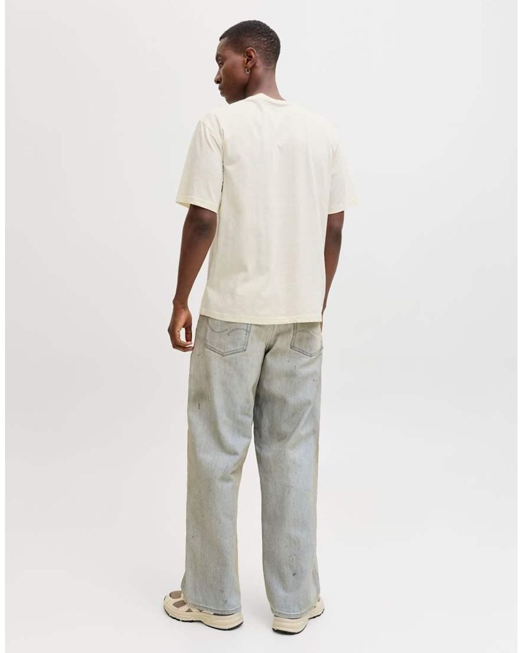 Jack & Jones Natural Dover Relaxed Fit Crew Neck Short Sleeve T-Shirt for men