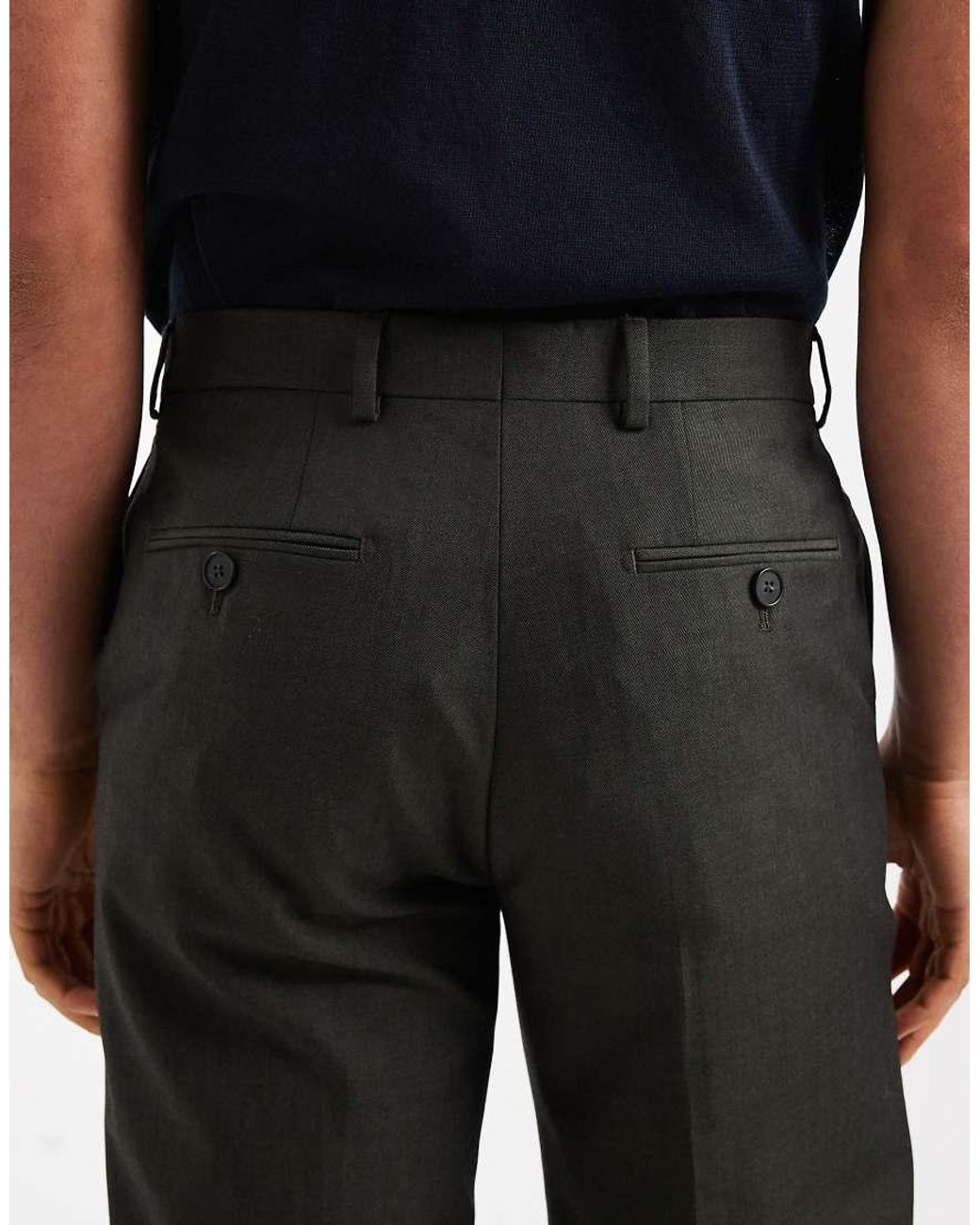 Jack & Jones Black Regular Fit Wool Blend Suit Pants for men