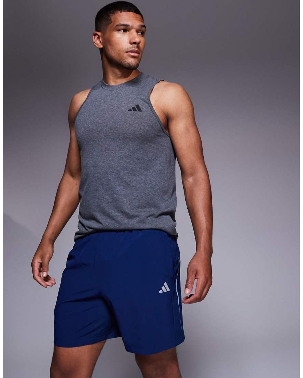 Adidas Originals Blue Adidas Training Tech Shorts for men