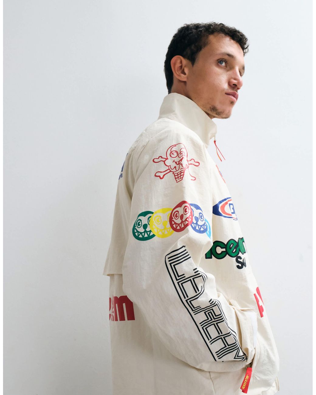 ICECREAM White Ripstop Pit Crew Jacket for men