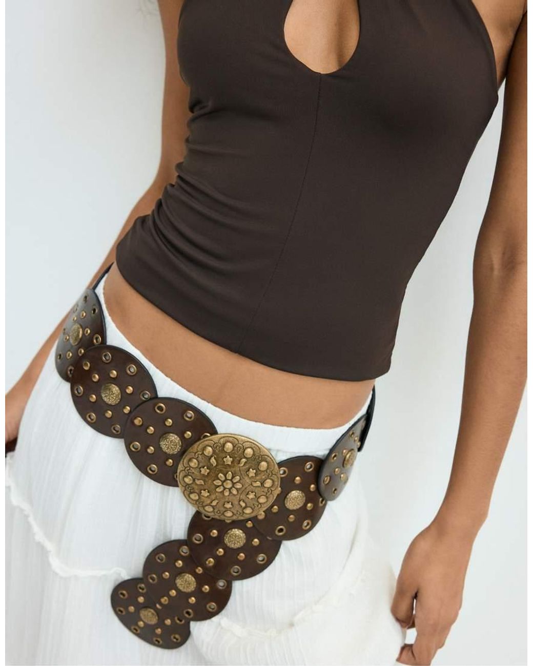 Stradivarius Brown Rondel Belt