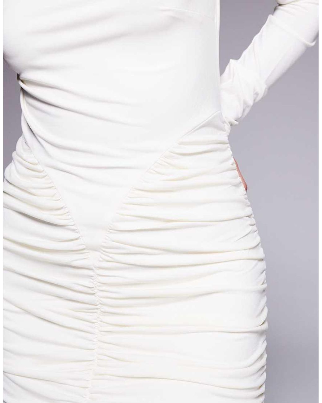 Ruched & Ready Gray Sculpting Ruched Detail Bodycon Mini Dress
