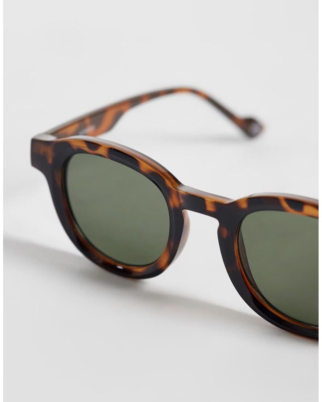 ASOS Brown Chunky Round Sunglasses for men