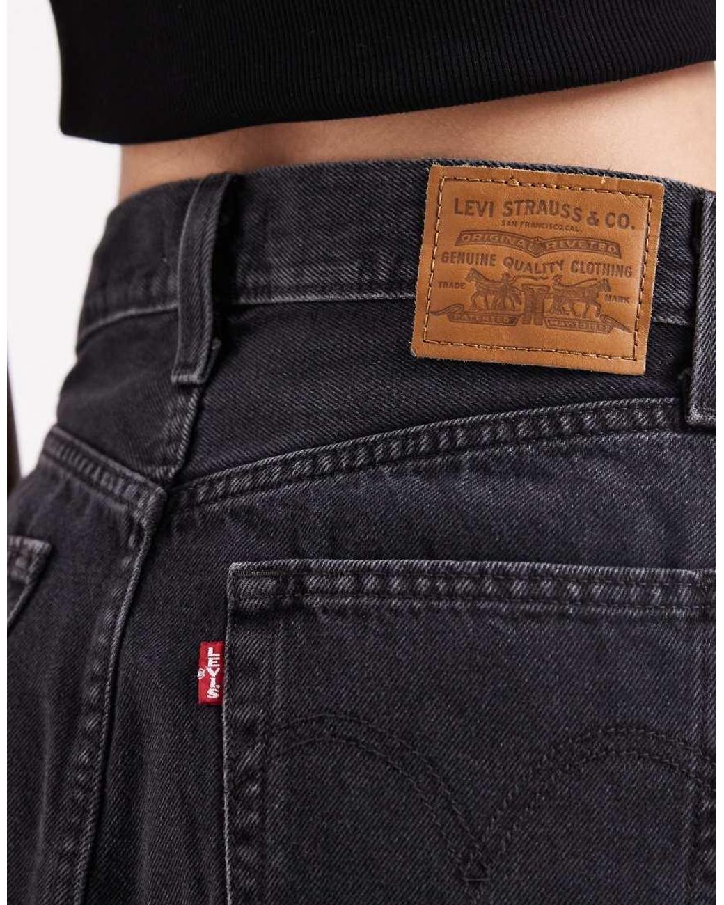 Levi's Black Deconstructed Denim Mini Skirt