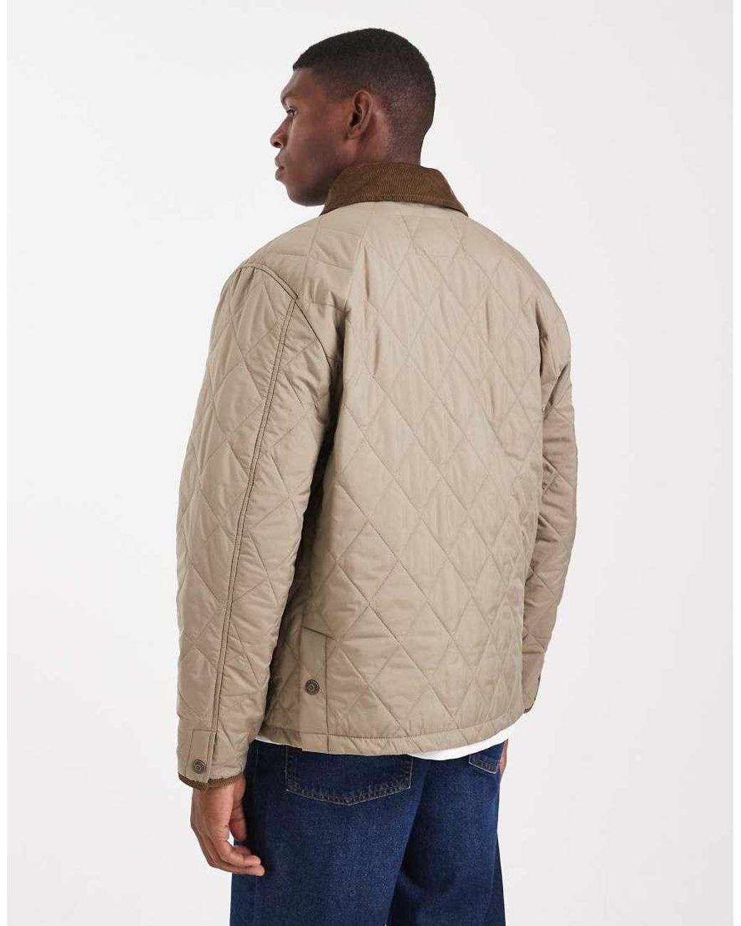 Jack & Jones Natural Quilted Jacket With Cord Collar for men