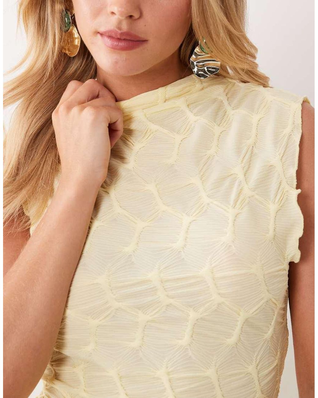 Vila White Textured Jersey Maxi Dress