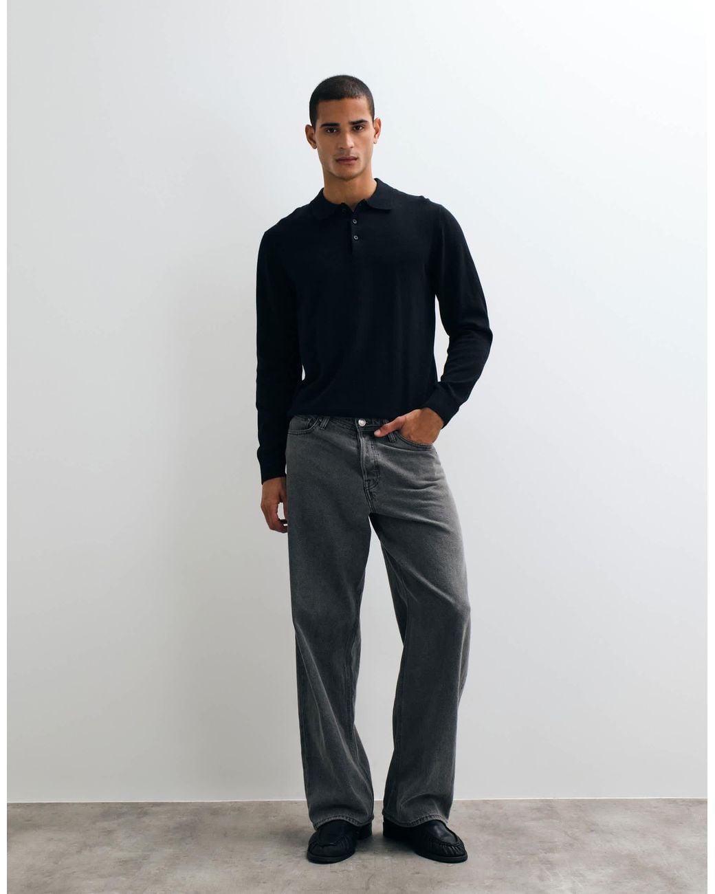Jack & Jones Blue Essential Knit Button Polo for men