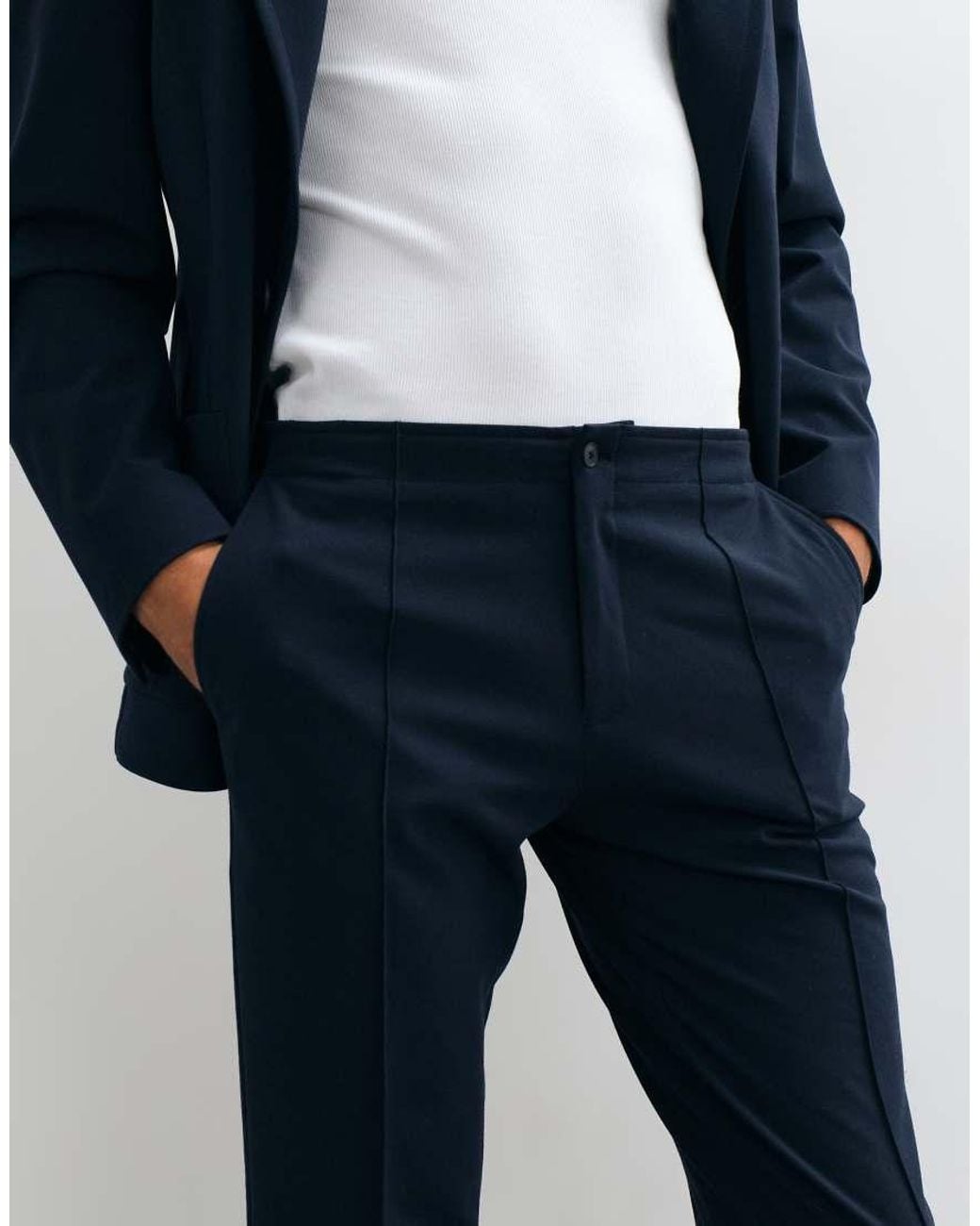 ASOS Blue Stretch Crease Resistant Slim Suit Pants for men