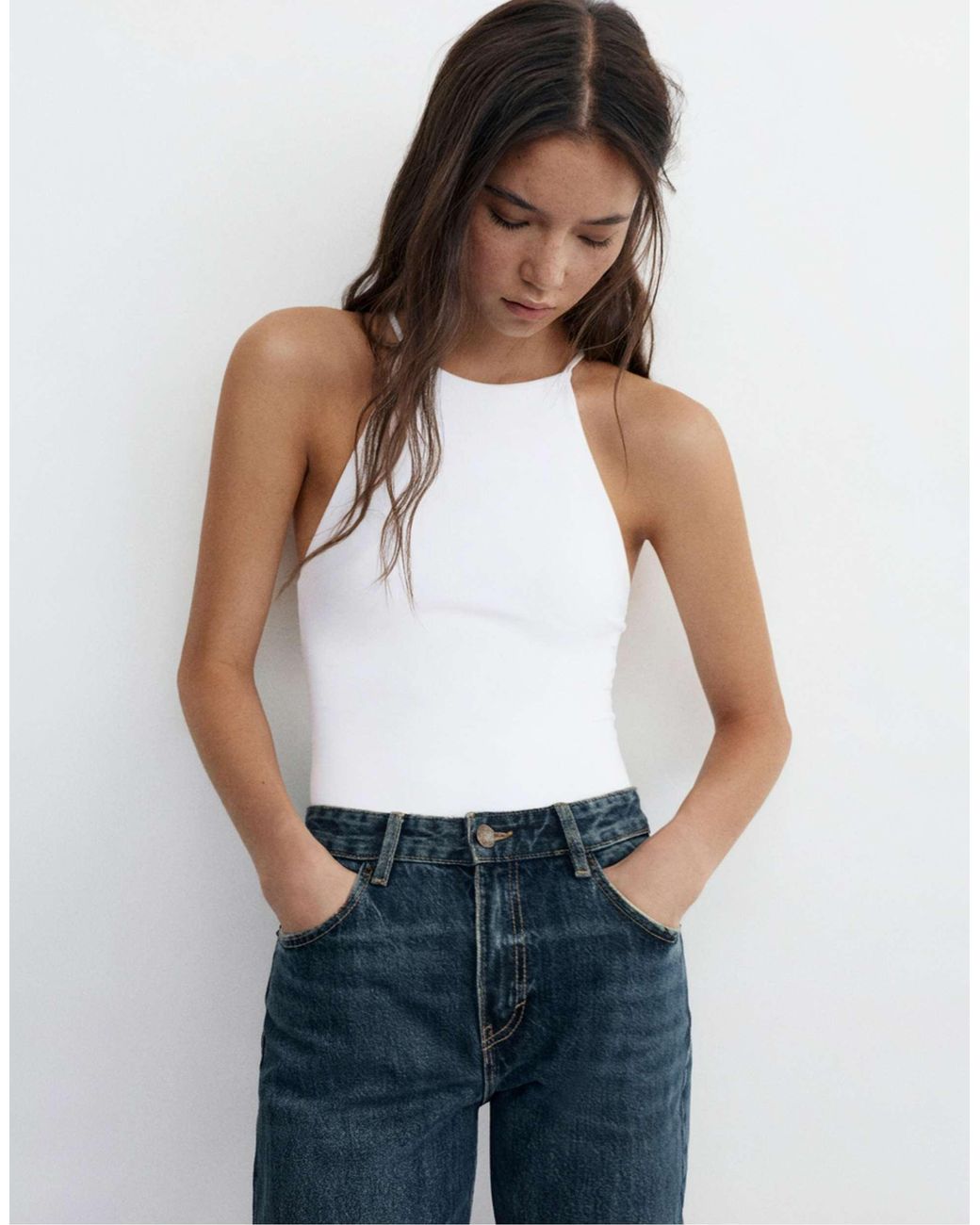 Pull&Bear White – neckholder-body