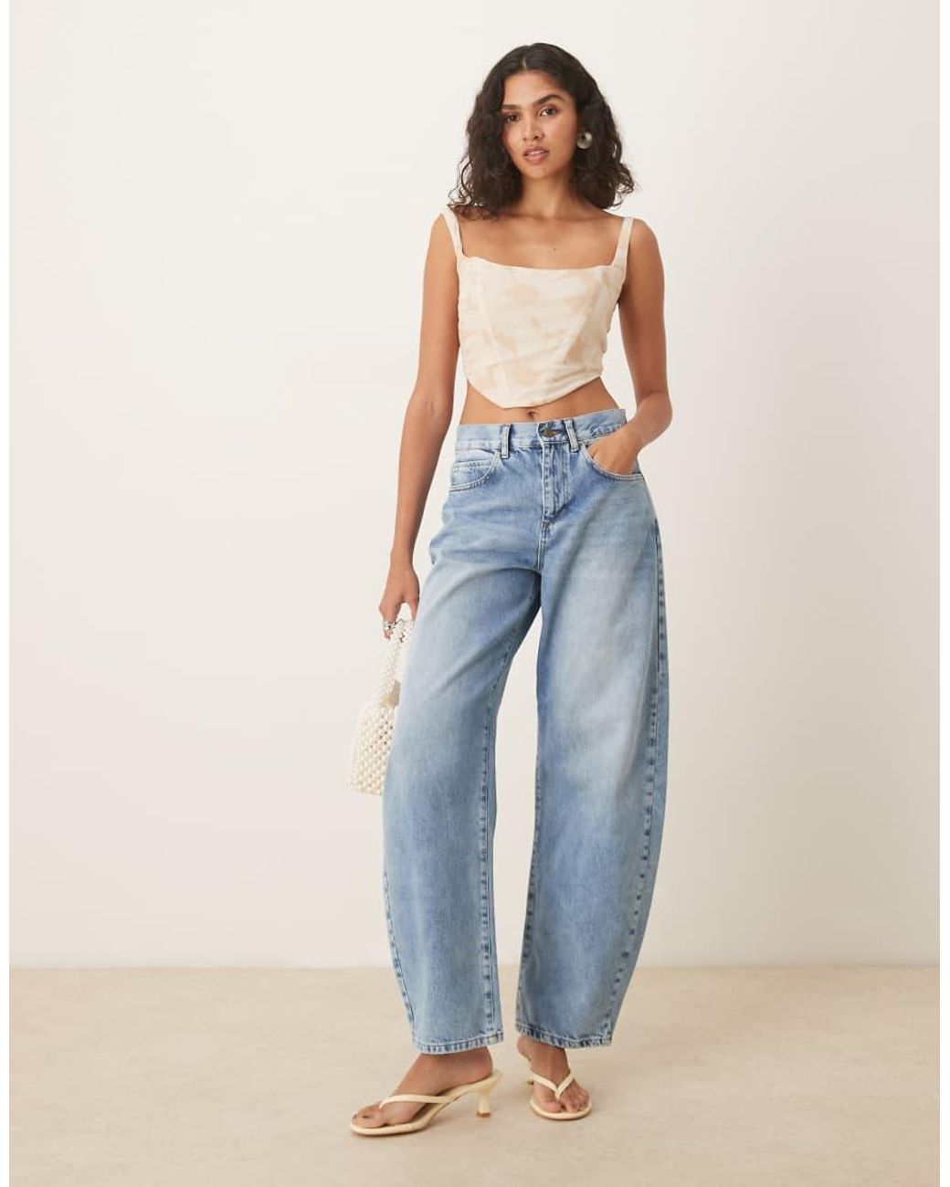 NARRATED Blue Square Neck Corset Top