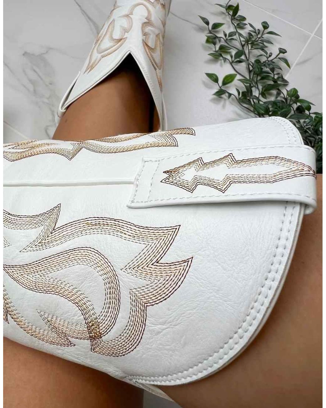 GIA STUDIOS White Cowboy Western Boots